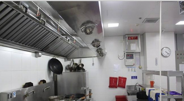 厨房自动灭火设备山东酒店安装现场图